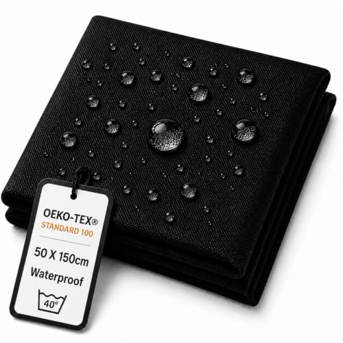 StoffBook schwarz 600d Nylonstoff CORDURA Gewebe, extra robust, wasserdicht & wetterfest für Outdoor-Taschen, Zeltstoff, Sitzbank, Boots- Outdoorstoffe zum Nähen Stoff, c633