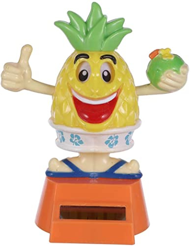 Solar Bobble Shaking Head Dancing Toy Pineapple Figure Statue Car Dash Board Ornaments for Car Vehicle Decoration