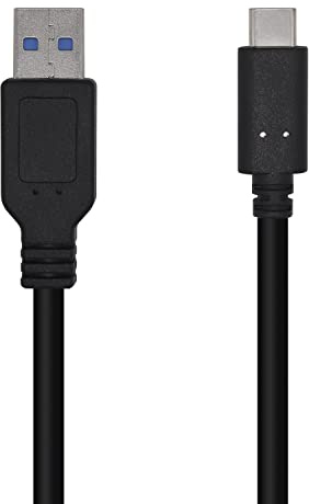 AISENS A107-0449 Cable USB 3.1 Gen2 10Gbps 3A, tipo USB-C/M-A/M, negro, 0.5m