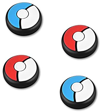 DLseego Cartoon Balls Thumb Grips Caps for Switch / Switch Lite / Switch OLED Joy Con Cute Anime Console Analog Joystick Protective Cover Button Cap 4PCS -- Red and Blue