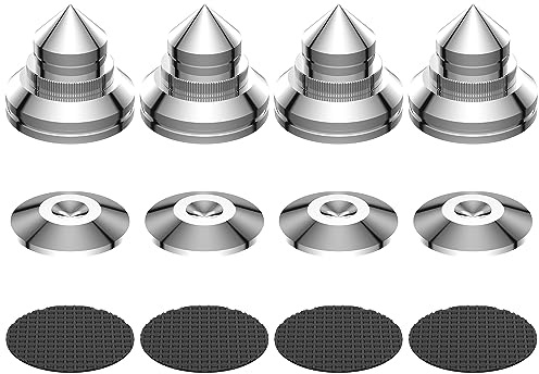 Tertullus 4 högtalare spikar boxningspikar rostfritt stål höjdjusterbar subwoofer absorber fötter med brickor för HiFi-enheter
