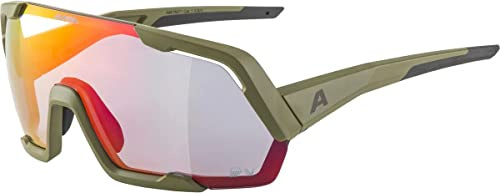 ALPINA ROCKET QV - Kontrastverstärkende, Selbsttönende & Beschlagfreie Sport- & Fahrradbrille Mit 100% UV-Schutz Für Erwachsene, Olive matt, One Size