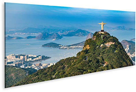 islandburner Prime Bild auf Leinwand Luftaufnahme von Rio De Janeiro. Corcovado Berg mit Statue von Christus dem Erlöser mit Blick auf die
