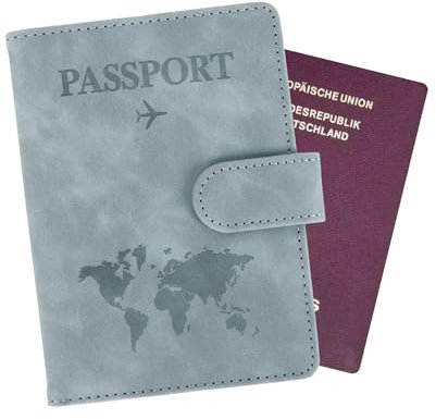 Minicloss Reisepass Hülle - Travel Wallet mit RFID Blocker, Tragbare Tasche für Kreditkarten, Ausweis und Reisedokumente - für Damen und Herren