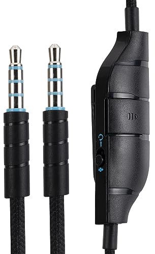 G633 G635 G933 G935 Ersatzkabel, kompatibel mit Logitech G633 G635 G933 G935 Gaming-Headset, Inline-Stummschaltung, Lautstärkeregler mit Mikrofon, 1,5 Meter Kopfhörer-Audio-Verlängerungskabel, Schwarz