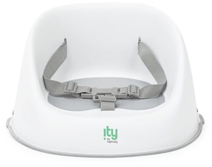 Ingenuity: ity by Ingenuity, Simplicity Seat, leicht zu reinigender Baby-Booster, 3-Punkt-Gurt, waschbare, abnehmbare Gurte Grau