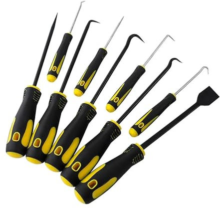 9 stücke Öl Dichtung O-ringe Entfernung Werkzeug Schraubendreher Automotive Elektronische Präzision Haken Puller Auto Reparatur Werkzeug (Color : Yellow)