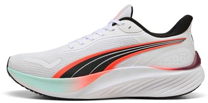 Puma Tenis Unisex Pounce LiteRoad para Correr, Puma Blanco y Rojo Brillante, 36 EU