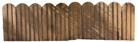 GOCHUSX Garten Kurzer Zaun, Ausziehbarer Holzgitterzaun, Dekorativer Holzzaun Als Trennwand Für Den Außenbereich, Holz-Landschaftsbegrenzungskante Für Rasenflächen(Braun,100x50cm)