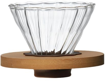 Goutteur à café en verre avec support, filtre à café à la main, entonnoir à café pour les amateurs de café, cafetière en verre transparent, filtre à café facile pour la maison et les voyages