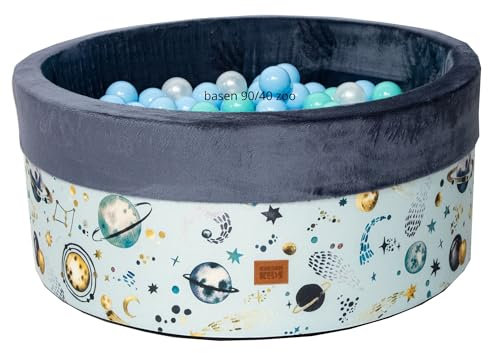 GoldenGroup Baby 90x40 cm Bällebad - Spielzeug - Bällebad aus Samt - Rundes Bällebad aus Schaumstoff - Cosmos Bällebad