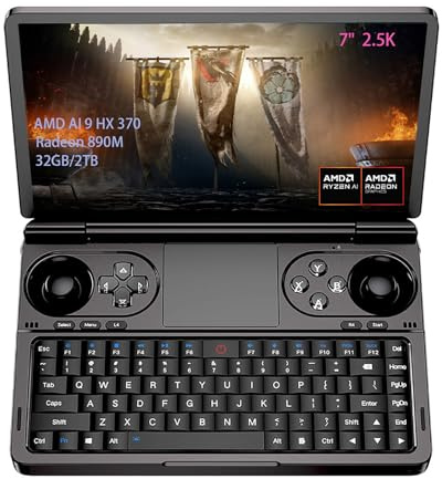 GPD WIN Mini 2025 Handheld Game Console, 7 Touchscreen Gaming PC Mini Laptop Gamepad UMPC Win11 [AMD Ryzen AI 9 HX 370 32GB RAM/2TB M.2 NVMe SSD]