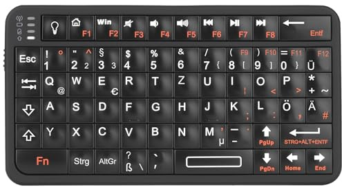Rii Mini Bluetooth Tastatur, Tragbare Drahtlose mit Hintergrundbeleuchtung, Handflächengroß(11x6x1cm), Wiederaufladbare Mini Tastatur für Smart TV/Android TV Box/Smartphone/HTPC/IPTV