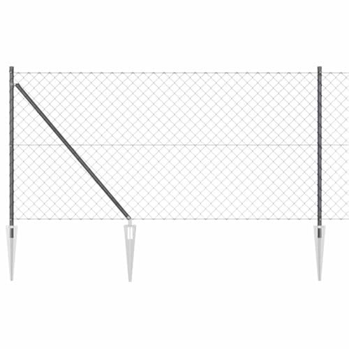 vidaXL Chain Link Fence with 7 Spike Posts 1x10m Galvanized Steel