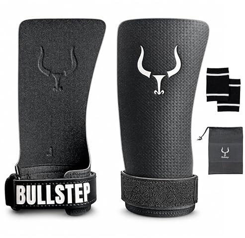 Bullstep - Manique Crossfit Forge en Fibre de Carbone | Gants de Fitness sans magnésium | Manique Gym Homme Femme | Hand Grips Antidérapants pour Cross Training, Gymnastique (Small)