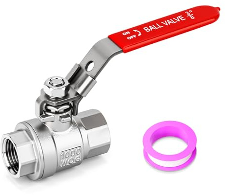 ERGAOBOY SS304 3/8 Female BSP Threaded Full Port Ball Valve Fitting | Dual female thread ports, full port straight flow, quarter-turn lever closure, for fluid control networks