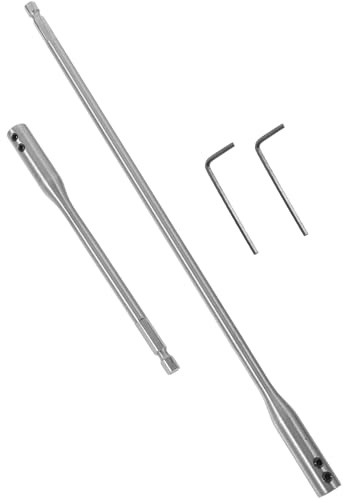 OATIPHO Jeu de Rallonge Foret à Bois en Acier Carbone Haute Résistance avec Clé, Rallonges de Foret 150 et 300mm pour Perceuse à Main, Construction Portable et Sûr