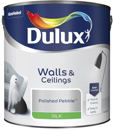 Polished Pebble Walls & Ceilings Silk Emulsion Paint 2.5 L – Smooth Washable Silk Finish, Quick Dry, Low-VOC, Easy Application for Interior Walls & Ceilings
