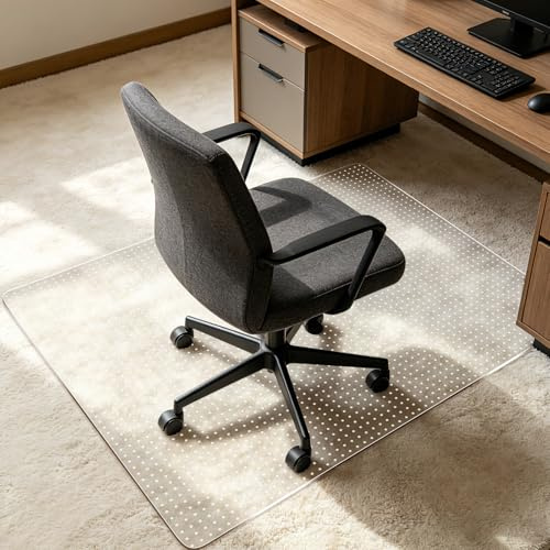 Office Chair Mat for Carpet Floor, 91×120cm Heavy Duty Desk Chair Mat for Low/No Pile Carpeted Floors, Anti Slip Carpets Protector for Home Office