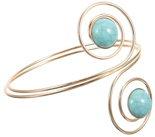Abaodam Bracciale da Donna in Lega Turchese, Polsino Regolabile e Design a Spirale Unico, per Occasioni Speciali come Natale e Compleanni