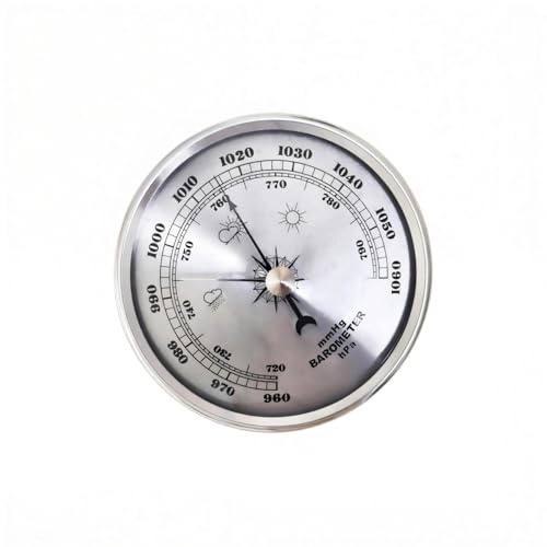 Instrumento tipo puntero fácil de leer para presión barométrica, temperatura de metal plateado, calibre analógico de 90 mm, para termómetros plateados para el hogar