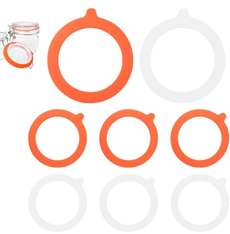 Desenda 8pcs 3.74 Replacement Silicone Seals for Wide Mouth Mason Jars | Pliable, Elastic, and Snug Fit, Reusable Sealing Rings, Replacement Gaskets for Clip Style Jar, Glass Container Lid