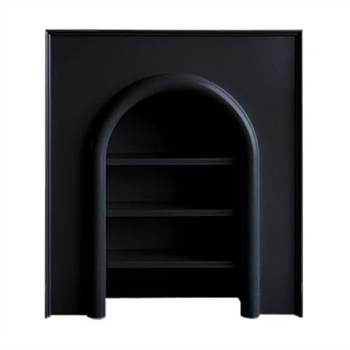 Decorativo Gabinete de almacenamiento con chimenea arqueada, consola moderna estante abierto 3 niveles, minimalista Entorno de chimenea