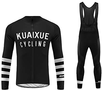 UGLY FROG UFDSJ46 Neue Winter with Fleece Männer Radfahren Langarm Herren Fahrradbekleidung Set Lang Winter Radjacke und Fahrradhosen Thermofleecefutter Radhose mit Sitzpolster