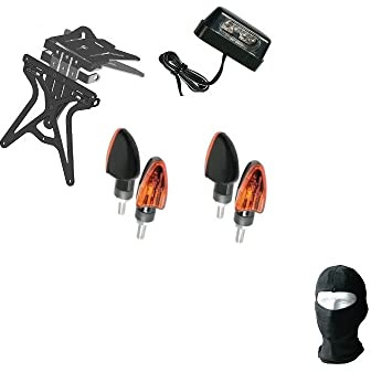 COMPATIBILE CON BETA MOTOR RR 50 ENDURO KIT PORTATARGA MOTO REGOLABILE UNIVERSALE NON SPECIFICO+4 FRECCE A LAMPADINA+LUCE TARGA TUTTO OMOLOGATO OMOLOGATO