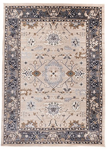 Carpeto Orientteppich Teppich Hellbeige 300 x 400 cm Ornamente Klassisch Muster - Wohnzimmer Schlafzimmer Esszimmer