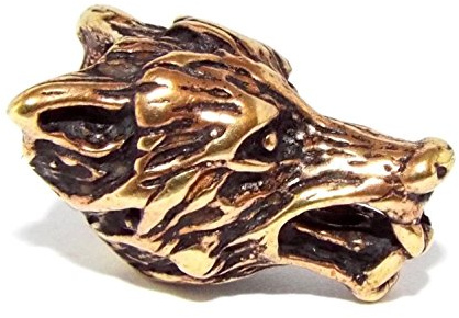 Bronze Viking Wolf Beard Bead (6mm) - celtic dreadlock hair