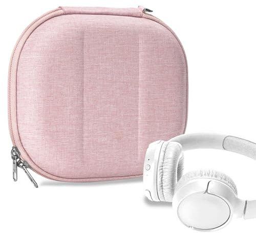 Geekria NOVA On-Ear Headphones Case Compatible with JBL Tune 510BT/660NC/560BT/500BT, Jr 310BT and More, Replacement Hard Shell Travel Bag with Cable Storage (Pink)