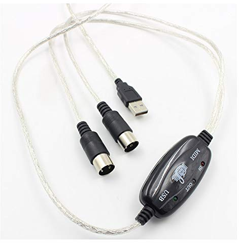 VOANZO USB to MIDI Kabel Konverter,MIDI Kabel, 2 in 1 PC zu Synthesizer Music Studio Keyboard Interface Kabel Stecker Controller Adapter Kabel 16 Kanäle Unterstützt Computer Laptop