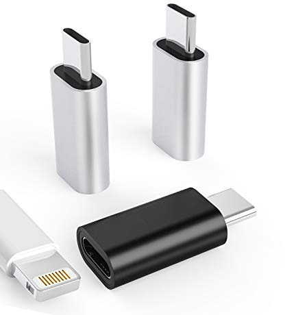 3er-Pack Lightning-Buchse auf USB-C-Stecker-Adapter, Typ Aufladen für Galaxy S20 Ultra Z Flip Note S10 S9 Plus Google Pixel 5XL, kompatibel mit Kabel-Konverter, Ladegerät, LG iPad Pro Air4 2020