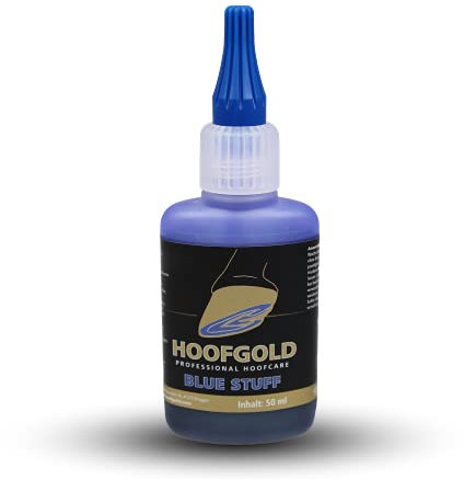 HOOFGOLD BlueStuff – Hochwirksames Strahlmittel gegen Strahlfäule & White Line Disease beim Pferd – Soforthilfe bei stinkenden, weichen Hufen – ADMR-konform – 50 ml