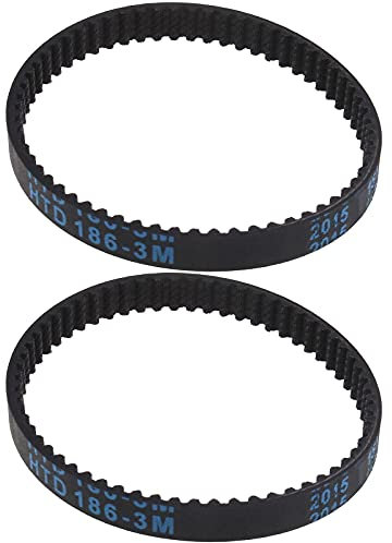 OTOTEC 2x HTD 186-3M-6 62 Zähne Gummi-Zahnriemen, Schwarz, 6 mm Breite, 186 mm Umfang, für Elektrowerkzeuge, Bosch-Geräte, Synchronriemen, Antriebsriemen, Riemen, Mechanischer Riemen