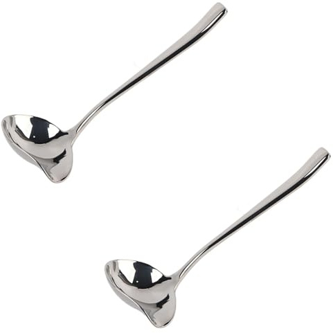 2PCS Sauce Ladle, Gravy Ladle Sauce 7.4 Inch Drizzle Spoon Soup Spoon with Spout for Kitchen Cooking Gadget