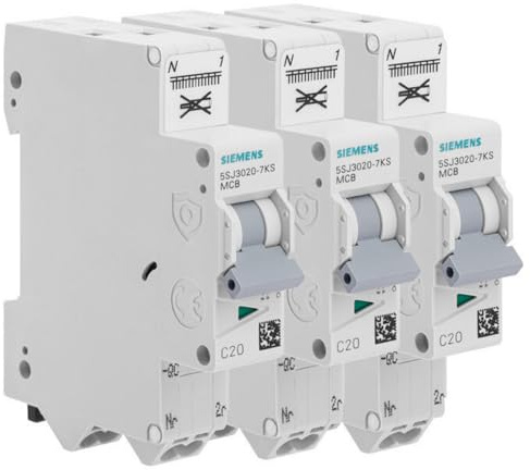 SIEMENS - Lot De 3 Disjoncteurs Auto P+N 20A