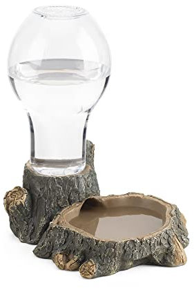 Navaris Distributore Acqua per Rettili - Serbatoio Acqua Dosatore con Erogatore Automatico - Dispenser Abbeveratoio per Tartarughe Gechi - 400ml