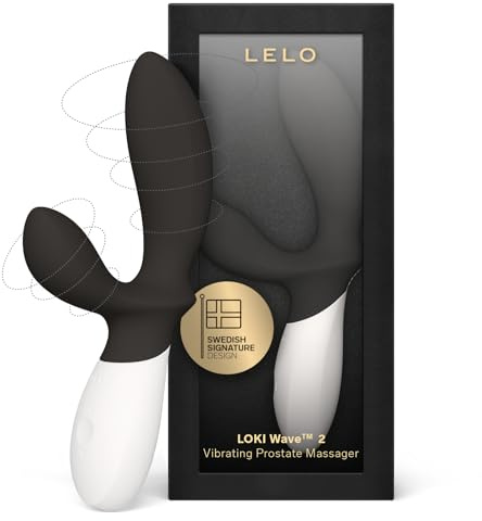 LELO LOKI Wave 2 Estimulador de Próstata Hombre Vibrador Masajeador Prostático con 12 Modos de Placer y un Diseño Sumergible, Black