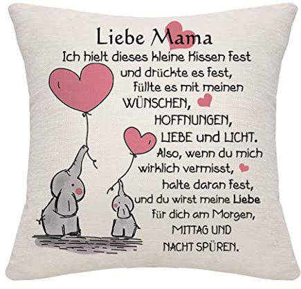 Bommex Mama Geschenk Kissenbezug Von Tochter Sohn - Geburtstagsgeschenk