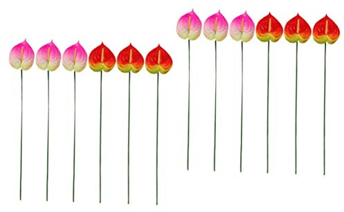 YARNOW 12stücke Teiliges Kunstblumen Anthurien Künstliche Pflanzen Für Heimdekoration Pflegeleicht Für Blumenarrangements Und Feiern Realistische Vielseitig Einsetzbar