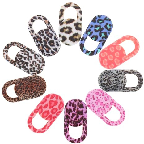 Hemobllo 10 Pcs Webcam Cover - Phone Camera Cover Computer Tablet Webcam Slide Laptop Camera Slide Laptop, Leopard Print