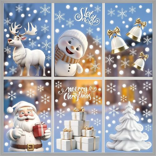 DERAYEE Christmas Window Decoration,Fensterbilder kinder,Fensterdeko für Weihnachtsdeko fensterbilder weihnachten