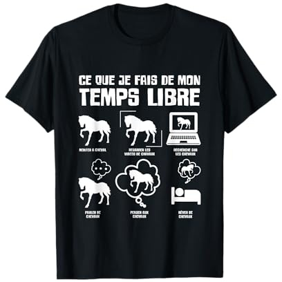 Temps Libre Cheval Animal Equitation Homme Femme Cadeau T-Shirt