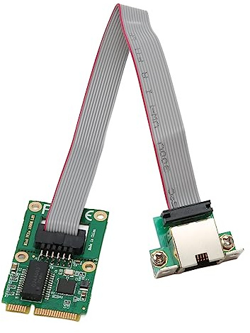 Dpofirs Scheda Controller di Rete Mini PCIe 10 100 1000 Mbps Scheda NIC LAN RJ45 Stabile con Adattamento Automatico per Computer Desktop con Full Half Duplex, Codifica VLAN e