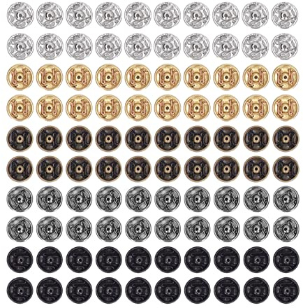 100 Stück Annähen Druckknöpfe aus Metall, 5mm Unsichtbare Druckknöpfe, 5 Farben Leicht Miniatur-Druckknöpfe für Nähen von Kleidung, DIY, Handwek