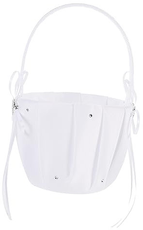 ABOOFAN 1stück Blumenmädchen Korb Für Hochzeiten Eleganter Blütenkorb Mit Schleife Für Blütenblätter Und Hochzeitszeremonien Romantische Dekoration Für Feierlichkeiten
