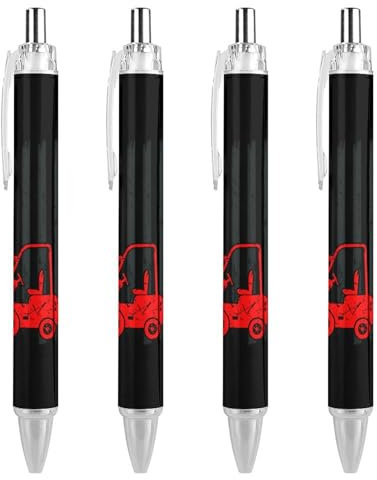 Crane Carrello elevatore Bandiera Americana Carino Penna A Sfera Retrattile Punta Fine 0.5mm Penna Scrittura Liscia per Casa Ufficio