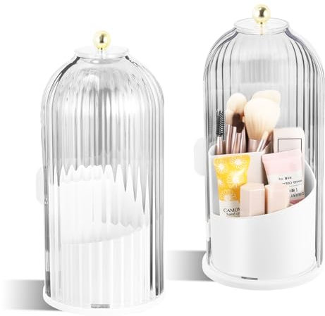 Pinselhalter, Kosmetik Aufbewahrung 360° Drehbar Make Up Pinsel Organizer Pinsel Aufbewahrung Halter Schmink Lippenstift Etui Kosmetikregal Kosmetikbox für Schminktisch Badezimmer und Schlafzimmer